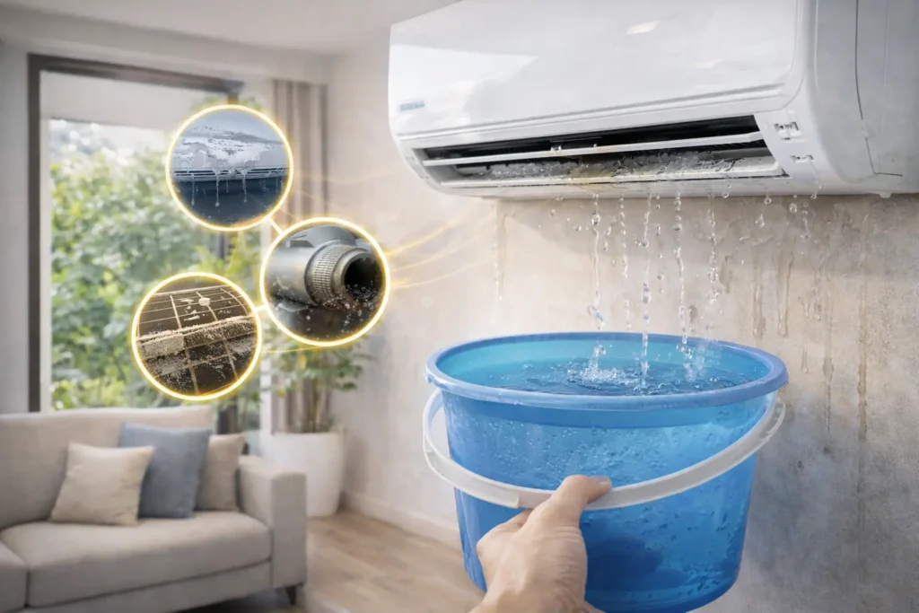 aircond leaking water from indoor unit